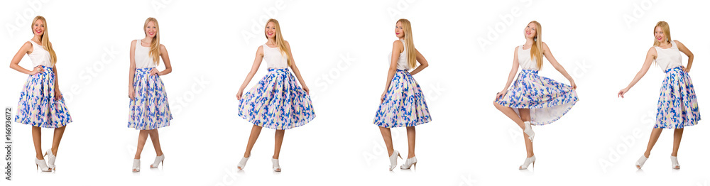 Woman in fashion looks isolated on white Woman in fashion looks isolated on white