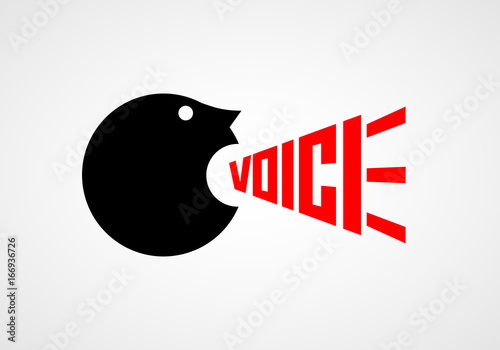 Voice. Crying man. Vector lettering