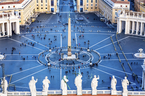 Photography Saint Peter's Square Statues Roof Saint Vatican Rome Italy