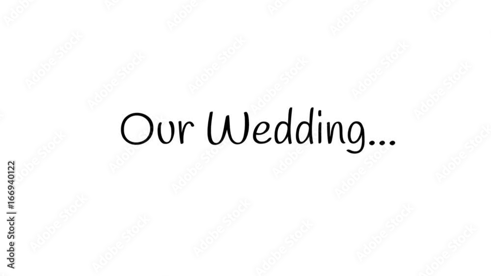 Hand written video title on chalk board or white board - Our wedding