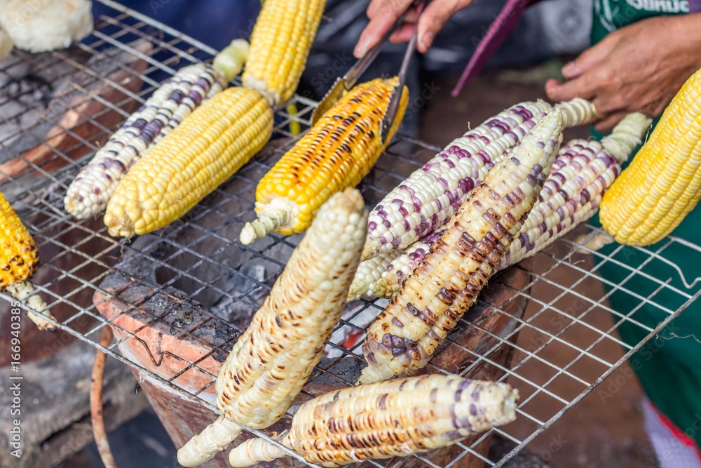 roasted corn closeup roasted corn closeup