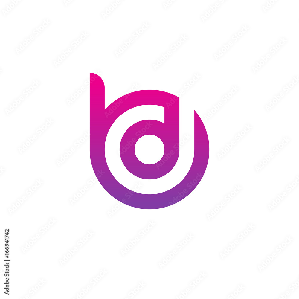 Initial letter bd, db, d inside b, linked line circle shape logo, purple pink gradient color
Initial letter bd, db, d inside b, linked line circle shape logo, purple pink gradient color