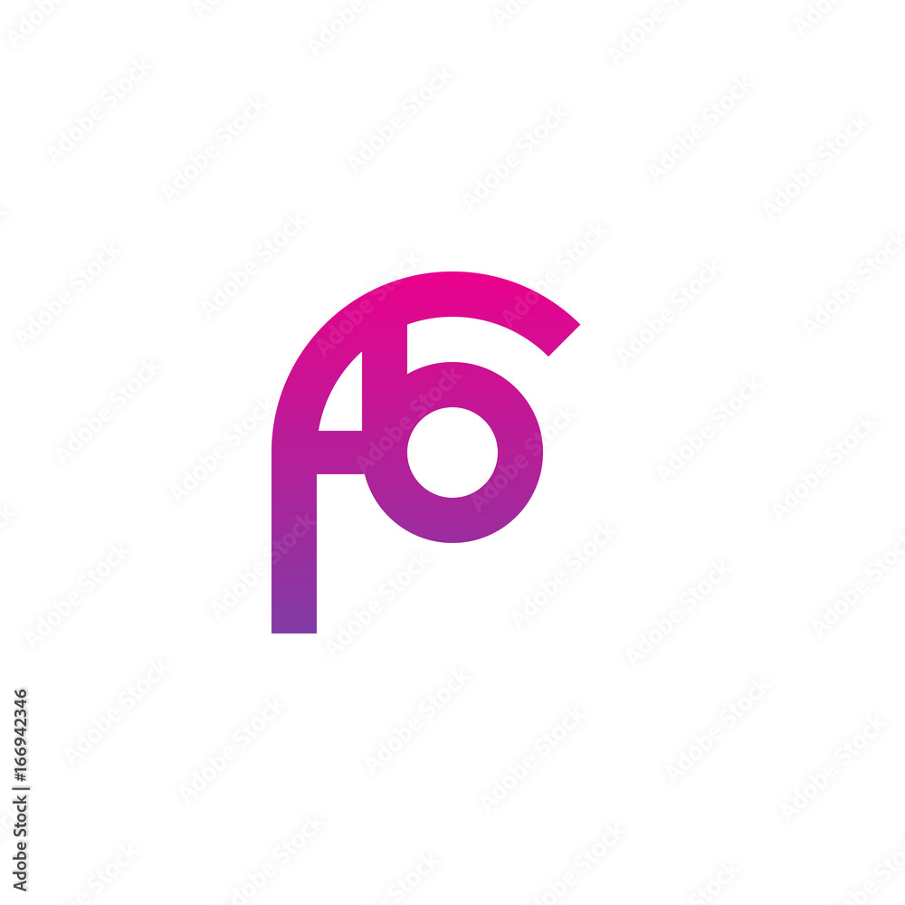 Initial letter fb, bf, b inside f, linked line circle shape logo, purple pink gradient color Initial letter fb, bf, b inside f, linked line circle shape logo, purple pink gradient color