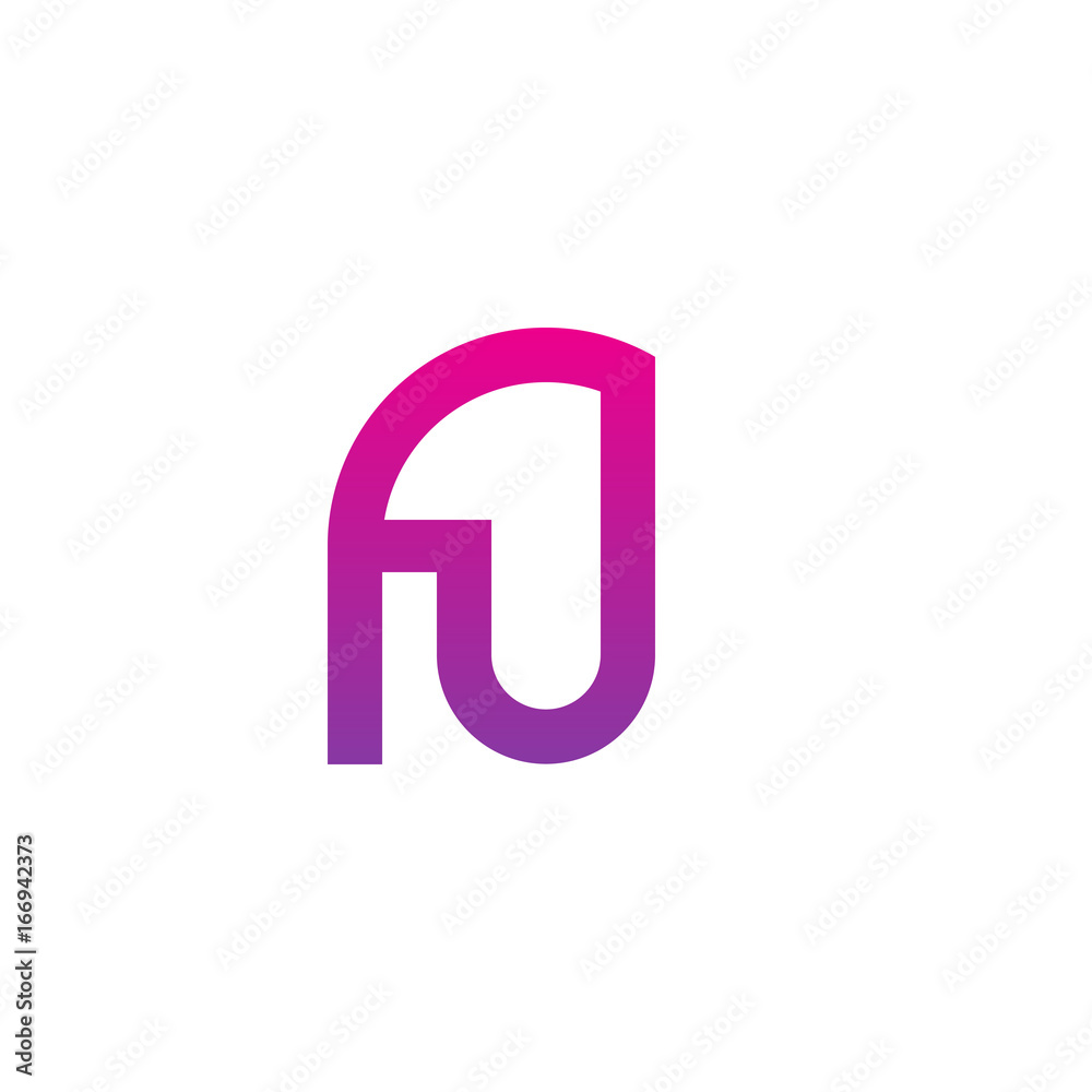 Initial letter fj, jf, j inside f, linked line circle shape logo, purple pink gradient color Initial letter fj, jf, j inside f, linked line circle shape logo, purple pink gradient color