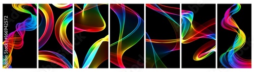 A colorful light painting effect super panorama, include path for remove whit...