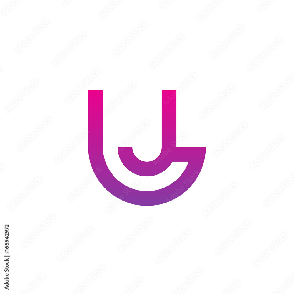 Initial letter lj, jl, j inside l, linked line circle shape logo, purple pink gradient color Initial letter lj, jl, j inside l, linked line circle shape logo, purple pink gradient color