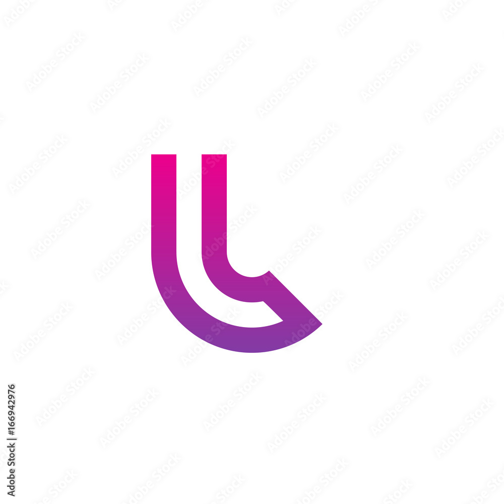 Initial letter ll, l inside l, linked line circle shape logo, purple pink gradient color Initial letter ll, l inside l, linked line circle shape logo, purple pink gradient color