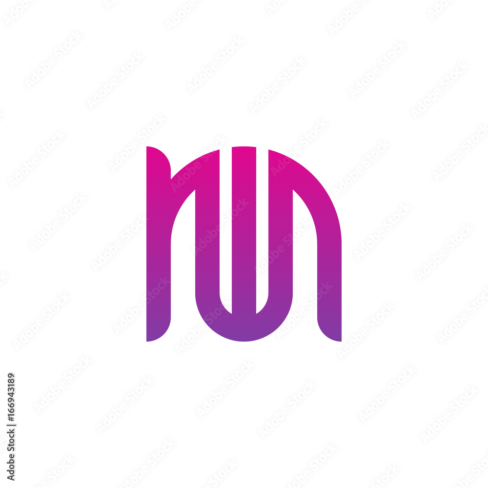 Initial letter nw, wn, w inside n, linked line circle shape logo, purple pink gradient color Initial letter nw, wn, w inside n, linked line circle shape logo, purple pink gradient color
