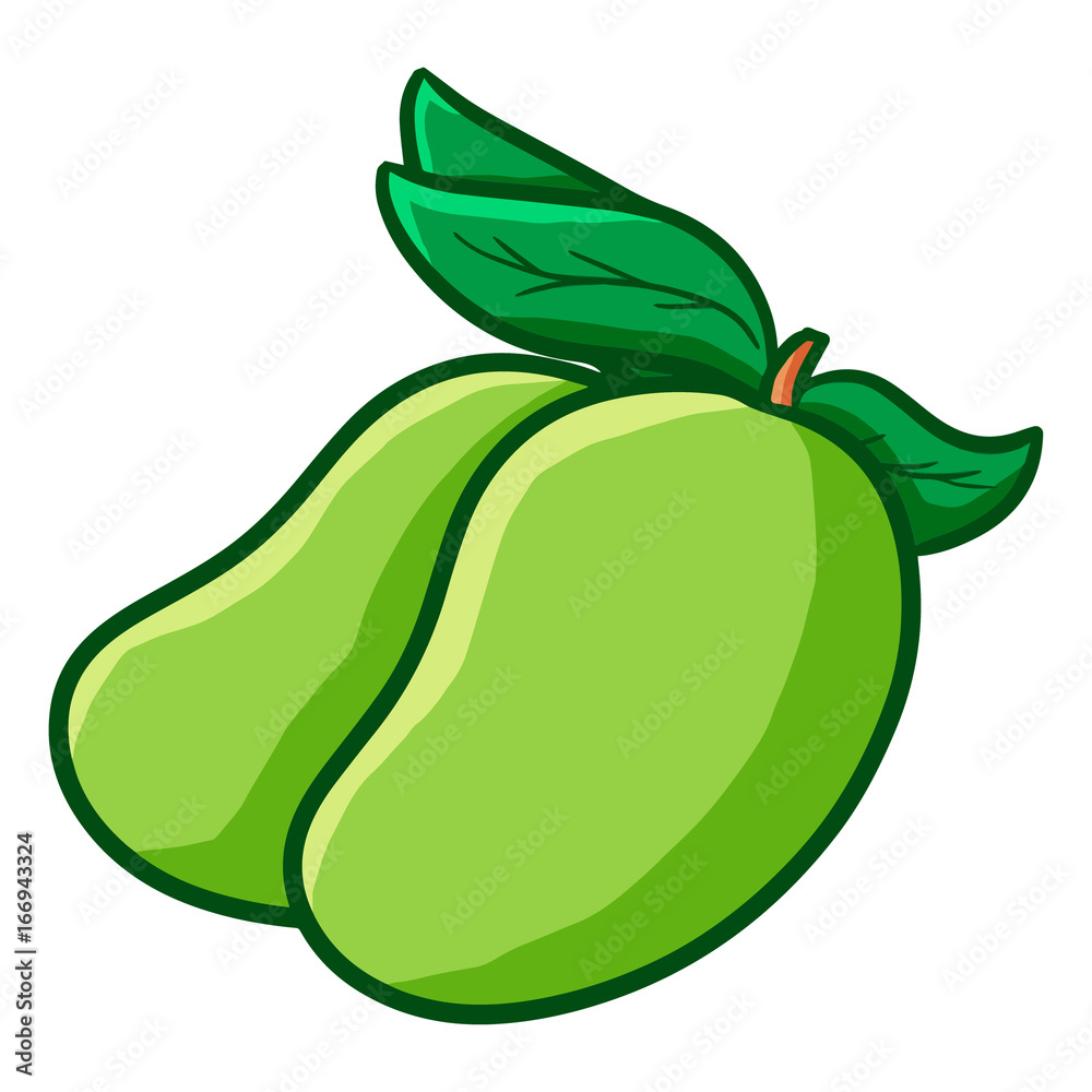 Funny and fresh mango ready to eat - vector. Funny and fresh mango ready to eat - vector.