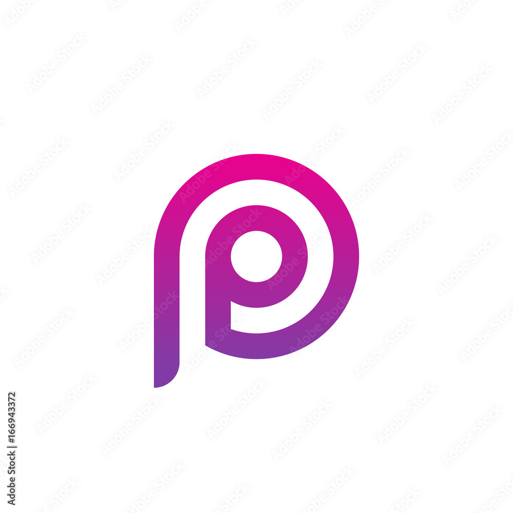 Initial letter pp, pp, p inside p, linked line circle shape logo, purple pink gradient color Initial letter pp, pp, p inside p, linked line circle shape logo, purple pink gradient color