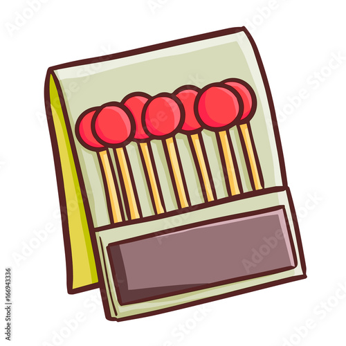 Funny and cute matches ready to light up - vector. photo