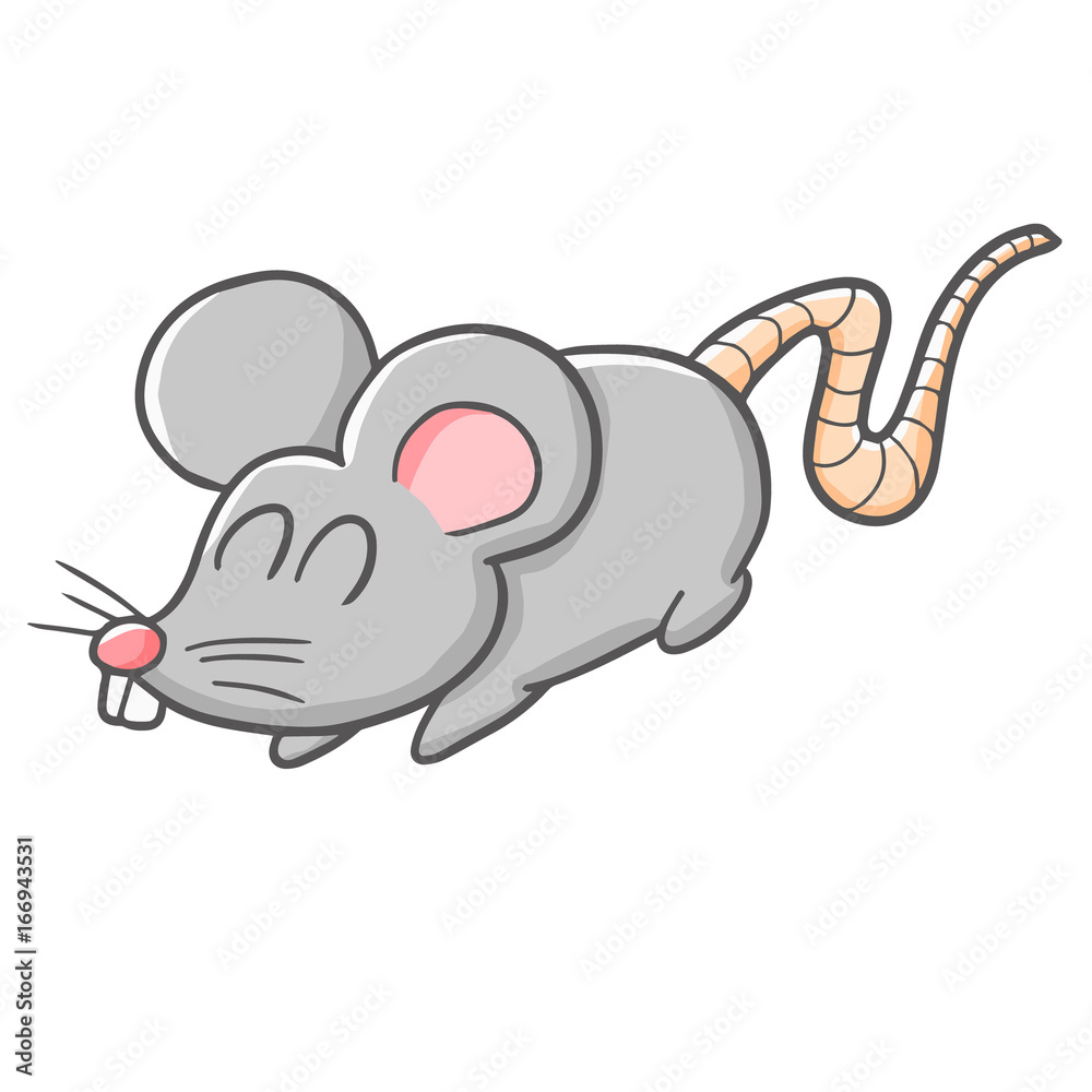 Funny and cute grey rat smiling - vector. Funny and cute grey rat smiling - vector.