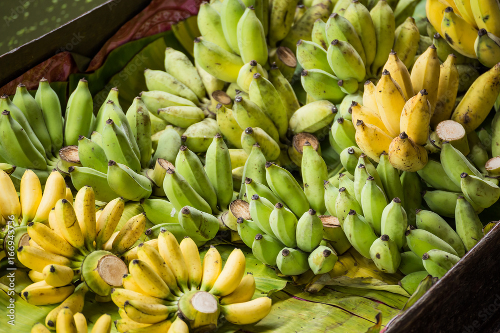 Fresh banana  in the fruit market.