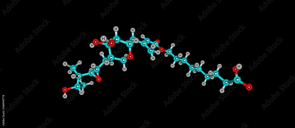 Mupirocin molecular structure isolated on black