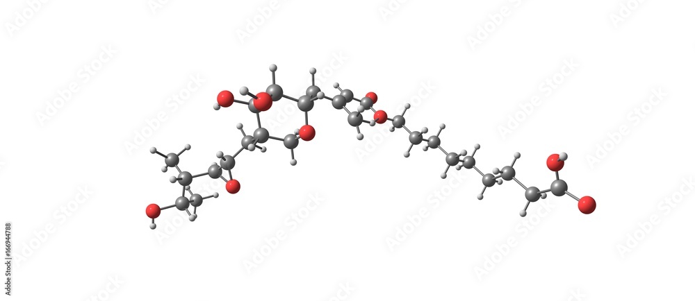 Obraz premium Mupirocin molecular structure isolated on white