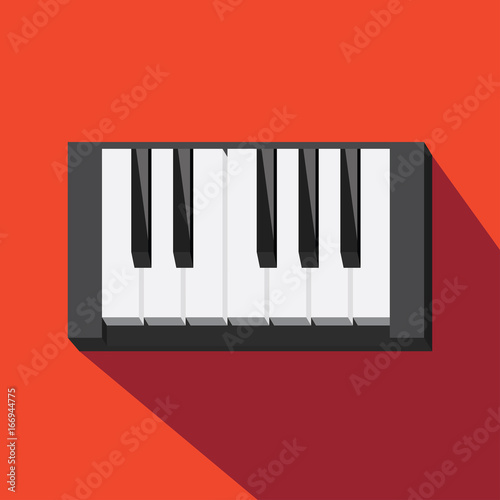 Piano icon. Sound and music icon. Flat design. Vector illustration.