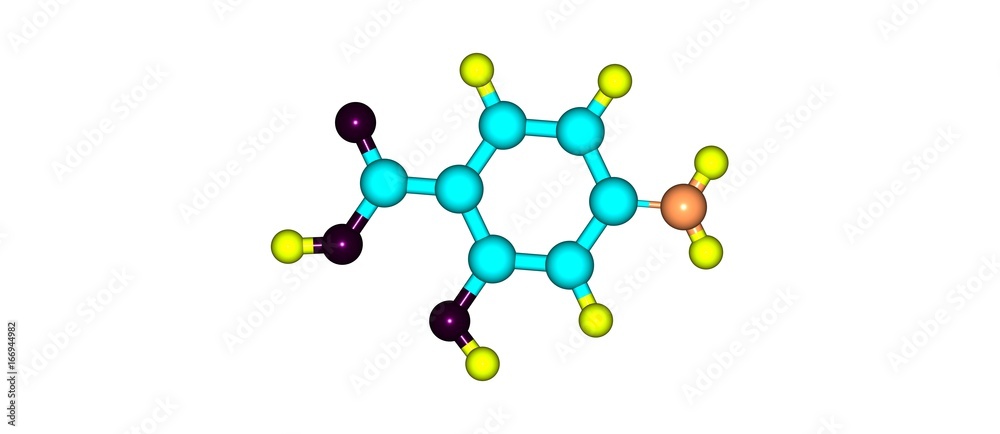 4-Aminosalicylic acid molecular structure isolated on white 4-Aminosalicylic acid molecular structure isolated on white