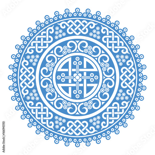 Mongolian traditional ornaments. This round ornaments were created by Mongolian traditions. If you want to use this awesome design element, it would be the best choice. 