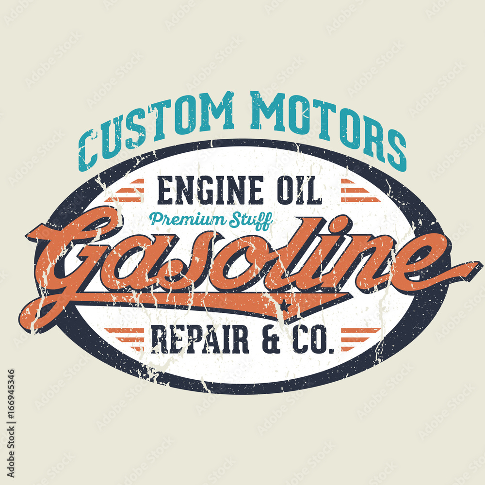 Naklejka premium Custom Motors Repair & Co - Tee Design For Print