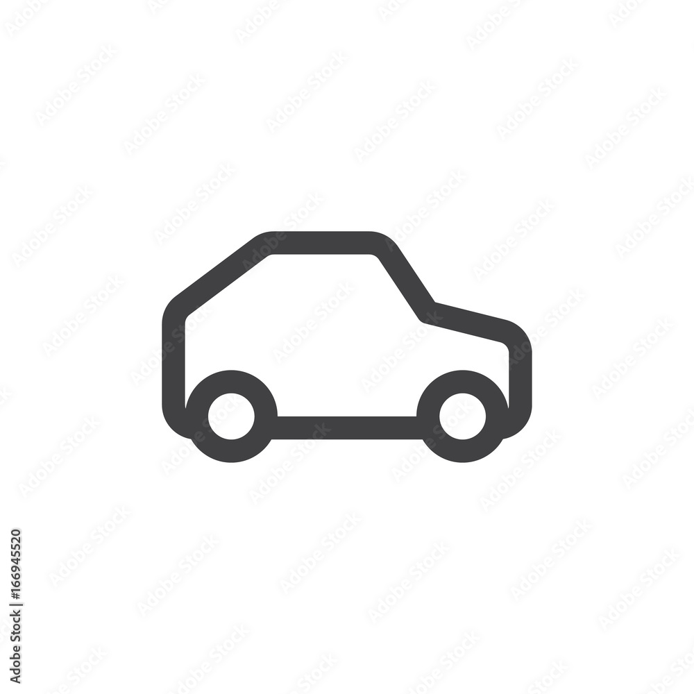 Car line simple icon, outline vector sign, linear style pictogram isolated on white. Vehicle symbol, logo illustration. Editable stroke. Pixel perfect vector graphics Car line simple icon, outline vector sign, linear style pictogram isolated on white. Vehicle symbol, logo illustration. Editable stroke. Pixel perfect vector graphics