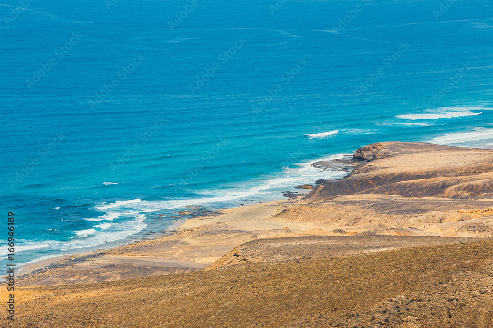 View of Cofete beach in Fuerteventura Island, Spain