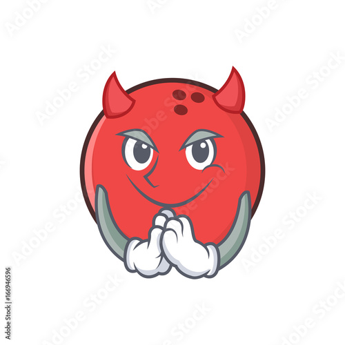 Devil bowling ball character cartoon