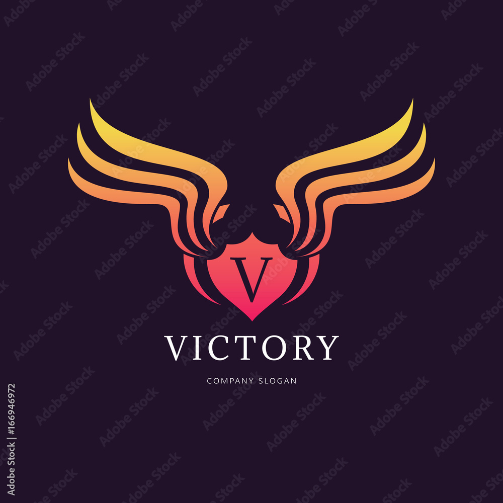 Fototapeta premium Victory wing logo template