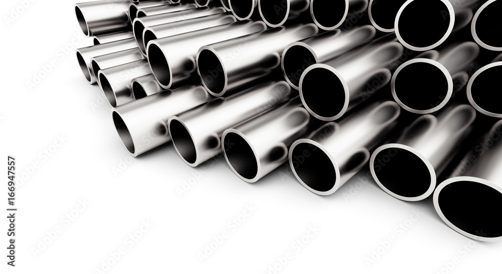 Copper metal pipe on white background. 3d Illustrations Copper metal pipe on white background. 3d Illustrations