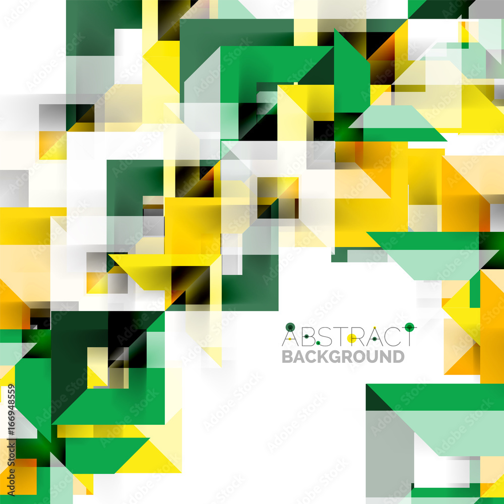 Fototapeta premium Modern square geometric pattern design on white