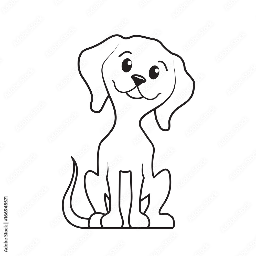 Cheerful little puppy vector illustration.