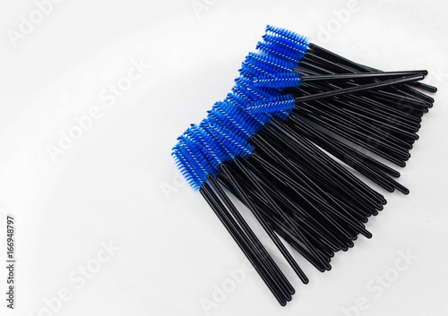 Brushes for eyelashes on white