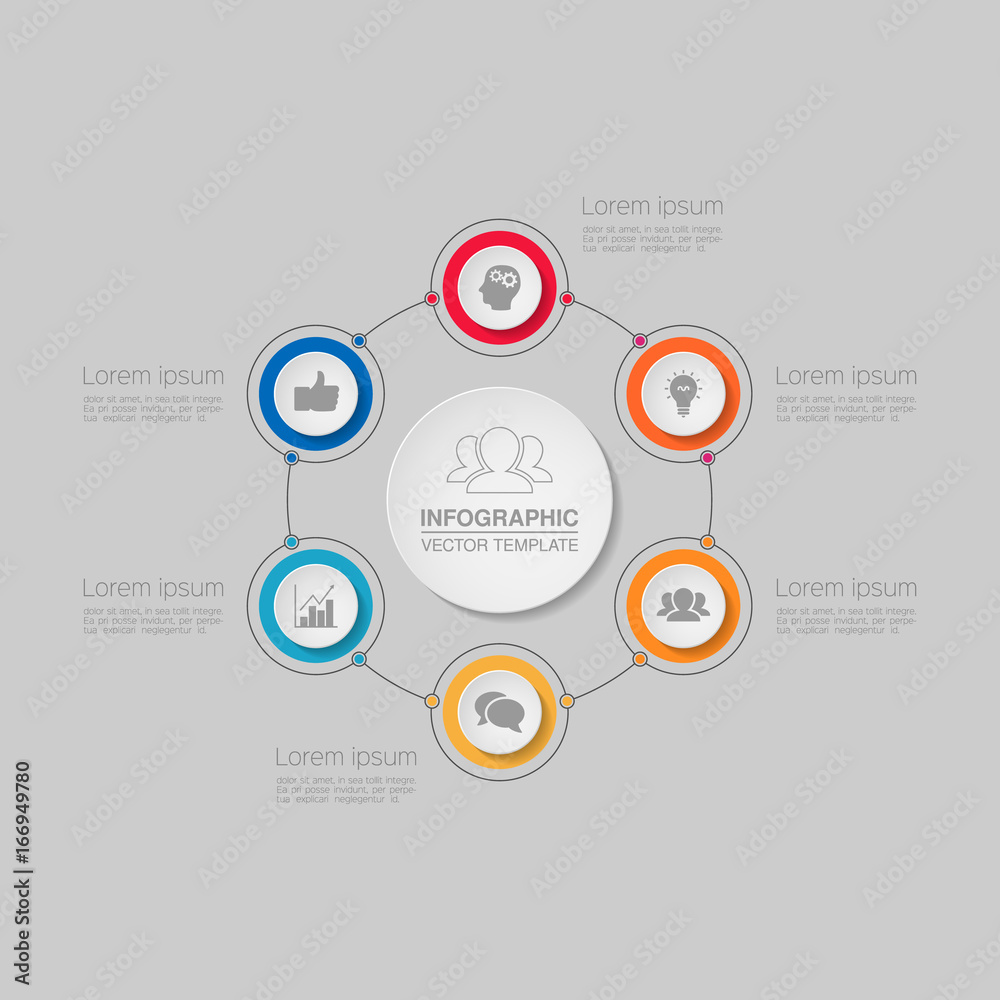 Vector infographic template for diagram, graph, presentation, chart, business concept with 6 options. Vector infographic template for diagram, graph, presentation, chart, business concept with 6 options.