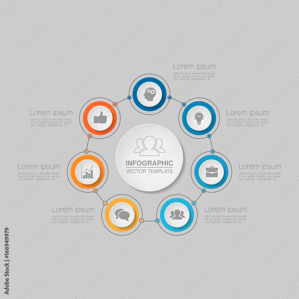 Fototapeta premium Vector infographic template for diagram, graph, presentation, chart, business concept with 7 options.