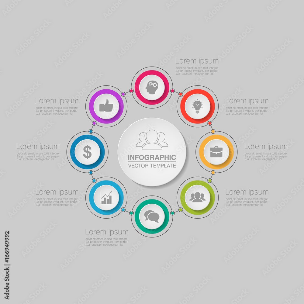 Fototapeta premium Vector infographic template for diagram, graph, presentation, chart, business concept with 8 options.