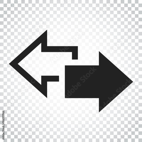 Arrow left and right vector icon. Forward arrow sign illustration. Business concept. Business concept simple flat pictogram on isolated background.