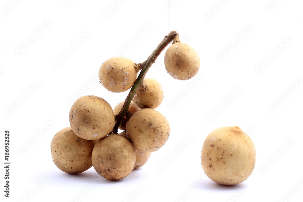 Asian fruit, Tasty Lansium parasiticum or Langsat, Longkong, Duku, Lansium parasiticum isolated on white background. Asian fruit, Tasty Lansium parasiticum or Langsat, Longkong, Duku, Lansium parasiticum isolated on white background.