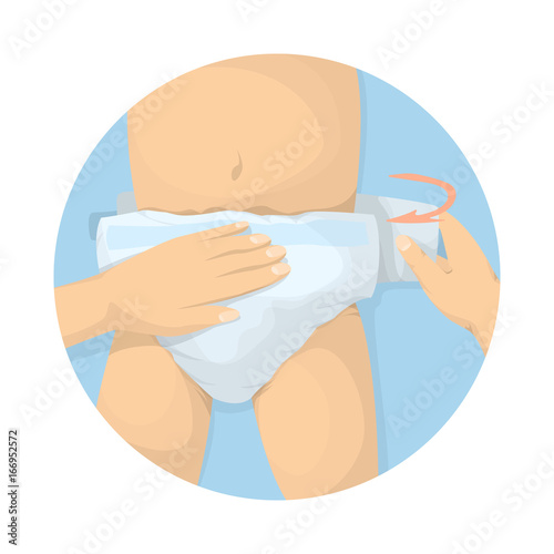 Changing diapers illustration.