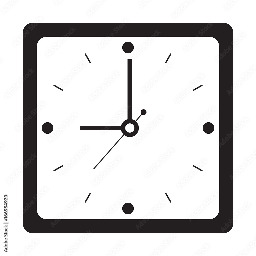 clock, outline, isolated vector
