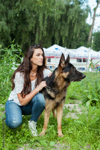 The girl and her gorgeous German shepherd