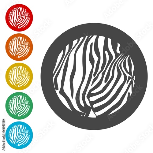 Zebra Print icons set - Illustration 