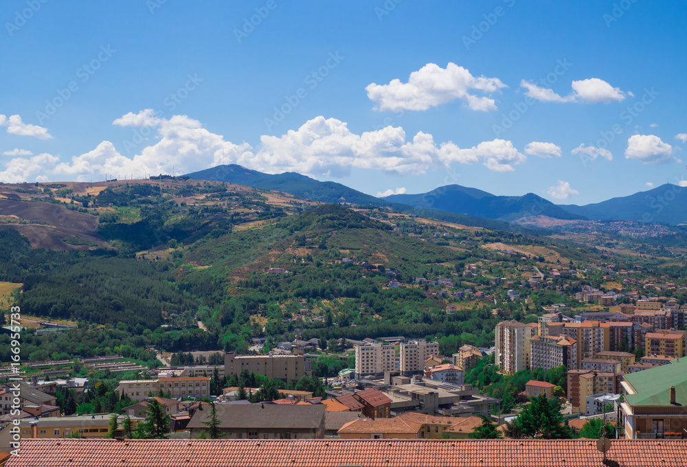 POTENZA, ITALY - The capital of Basilicata region, southern Italy, city rebuilt after the devastating earthquake of the year 1980.