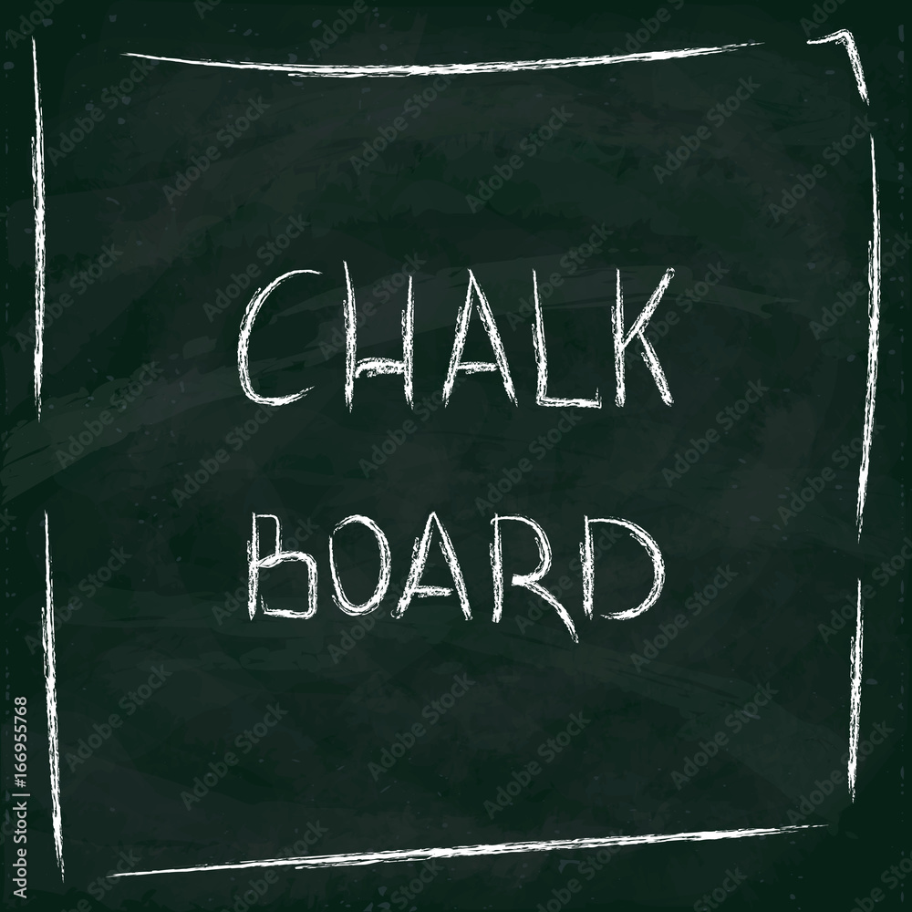 Fototapeta premium Chalkboard background. Frame with sample text.