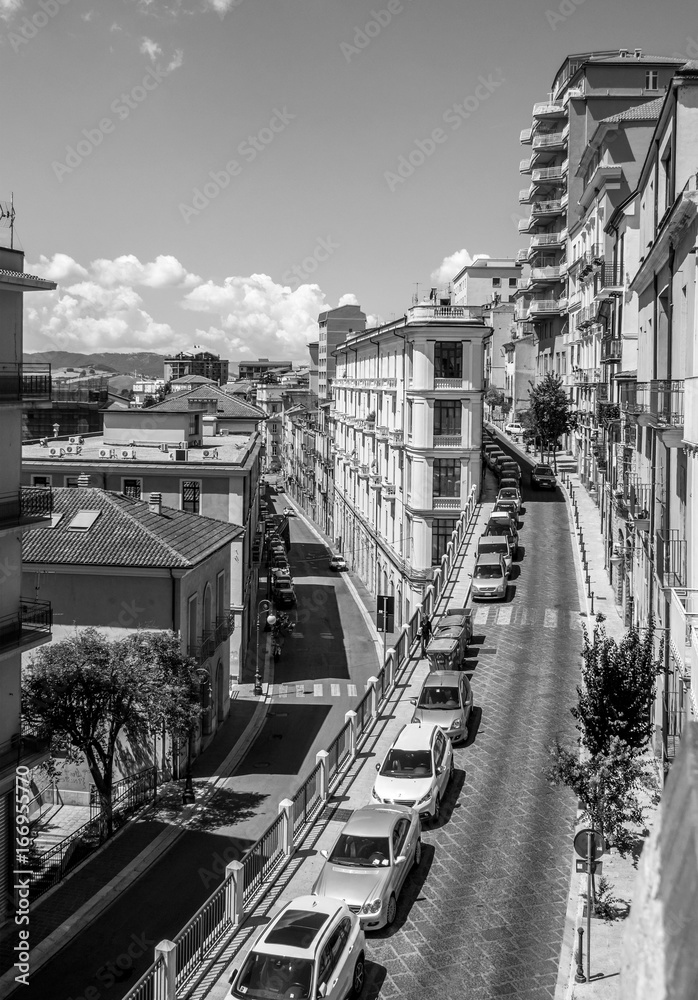 Naklejka premium POTENZA, ITALY - The capital of Basilicata region, southern Italy, city rebuilt after the devastating earthquake of the year 1980.