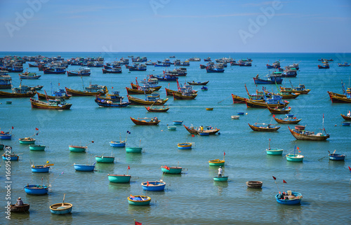 Fishing boats on Nha Trang Bay in Vietnam