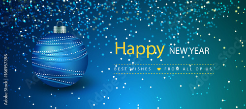 Decorative new year banners with christmas ball