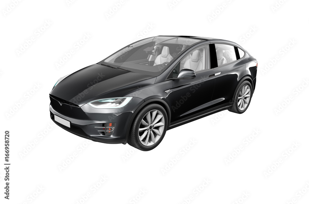 Modern Electric Car isolated hi detail rendering
