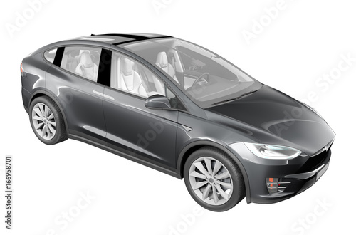 Modern Electric Car isolated hi detail rendering