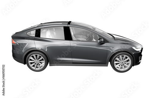Modern Electric Car isolated hi detail rendering