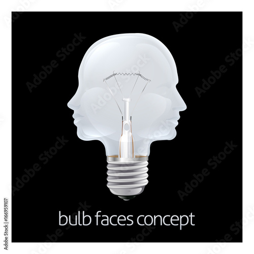 Faces Light Bulb Concept