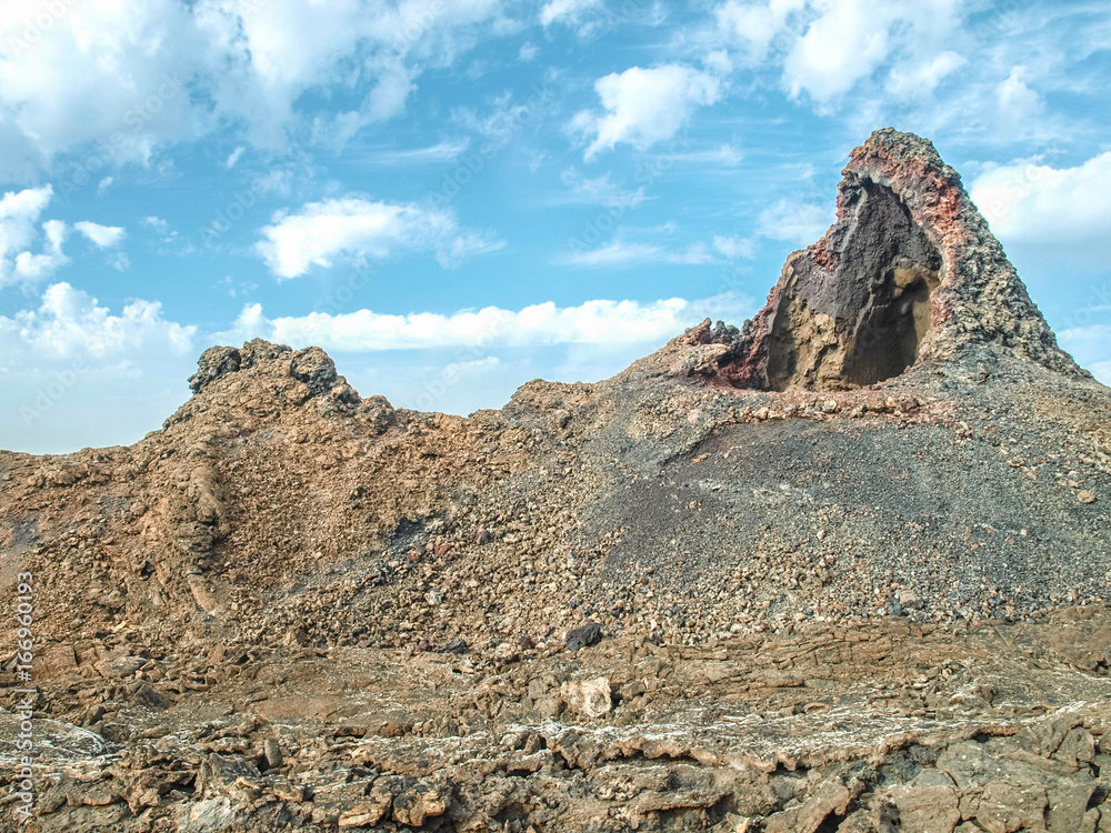 Beautiful view of lava fields in Tenerife.